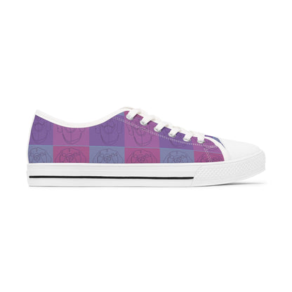 Women's Low Top Trainers in Purple with Rhodesian Ridgeback Tile Effect Design - Hobbster